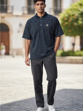 Fairway & Greene Cypress Point Exclusive Golf Club polo shirt blue striped sz XL